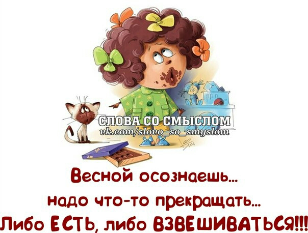 Весной осознаешь надо что то прекращать Либо ЕСТЬ либо ВЗВЕ ШИВАТ ЬСЯ