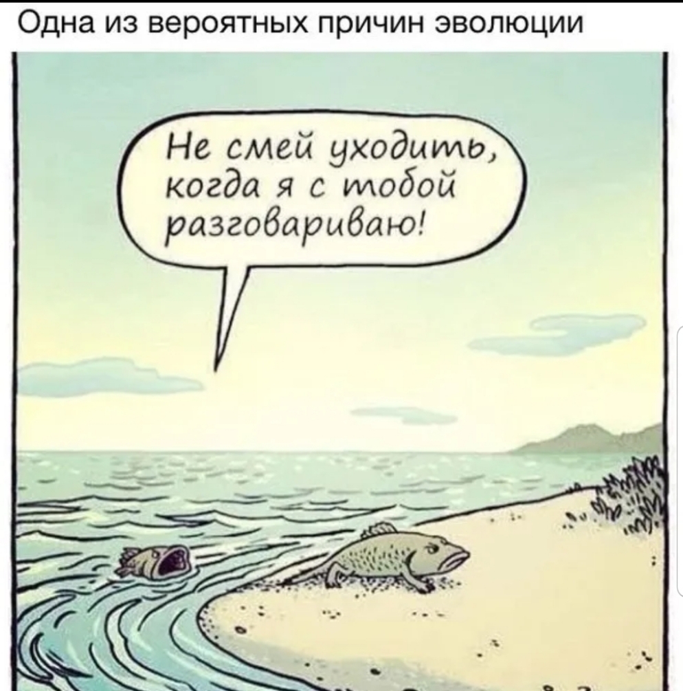 ОДНЭ ИЗ вероятных ПРИЧИН ЭВОЛЮЦИИ Не смей уходите когда я с тобой разгобарыбаю