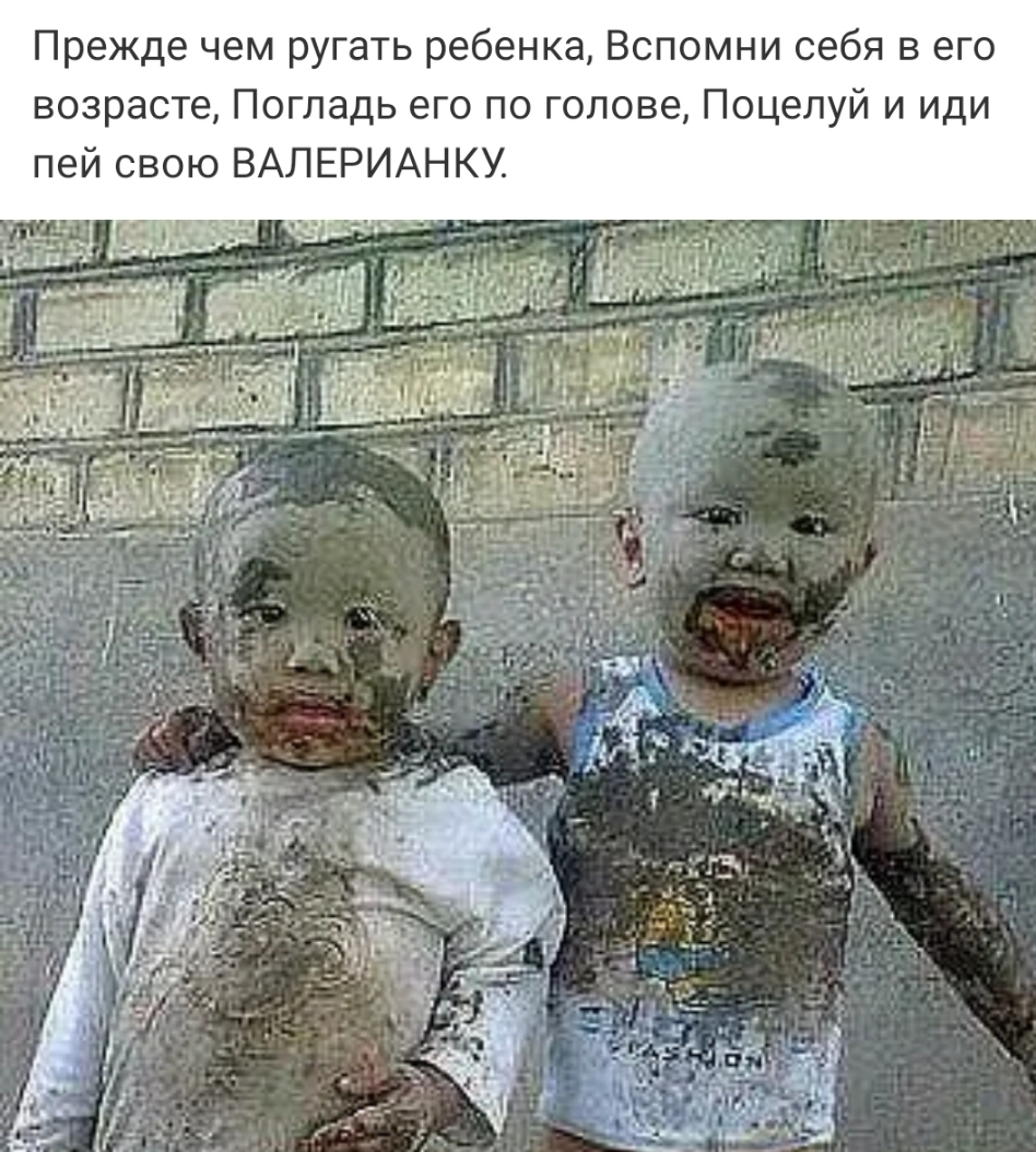Прежде чем ругать ребенка Вспомни себя в его возрасте Погладь его по голове Поцелуй и иди пей свою ВАЛЕРИАНКУ