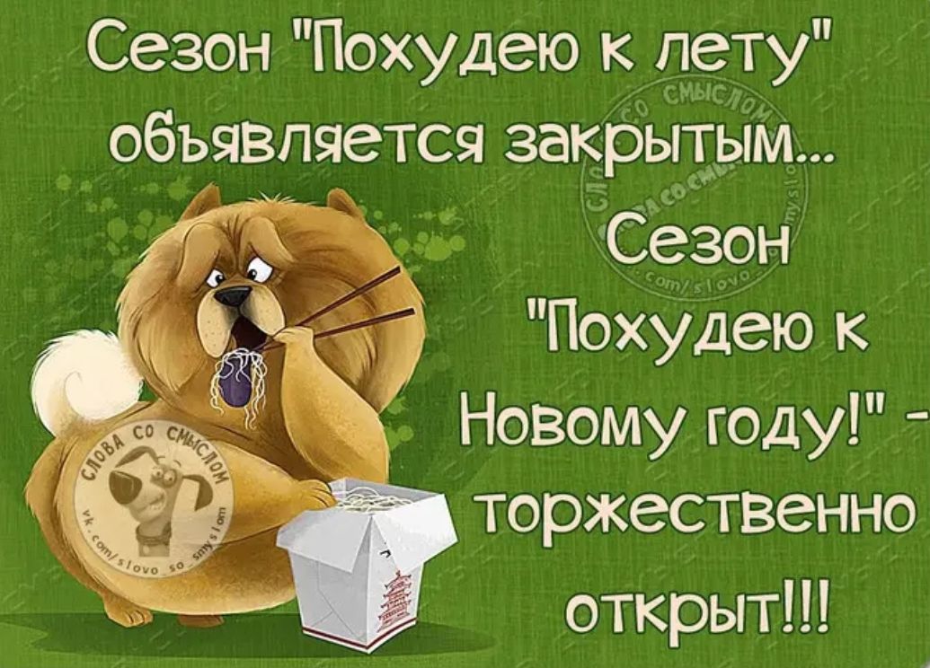Сезон Похудею к лету объявляется закрытым Ёёзон Похудею к ЮвомугодуР торжественно открыт