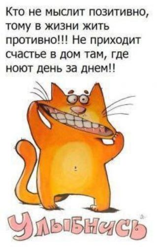 Кто не мыслит позитивно тому в жизни жить противно Не приходит счастье в дом там где нет день за днем