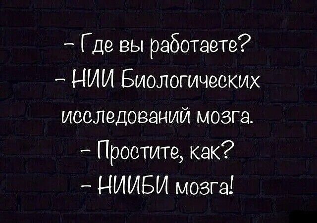 Где вы работаете НИИ Биологических исследований мозга Простите как НИИБИ мозга