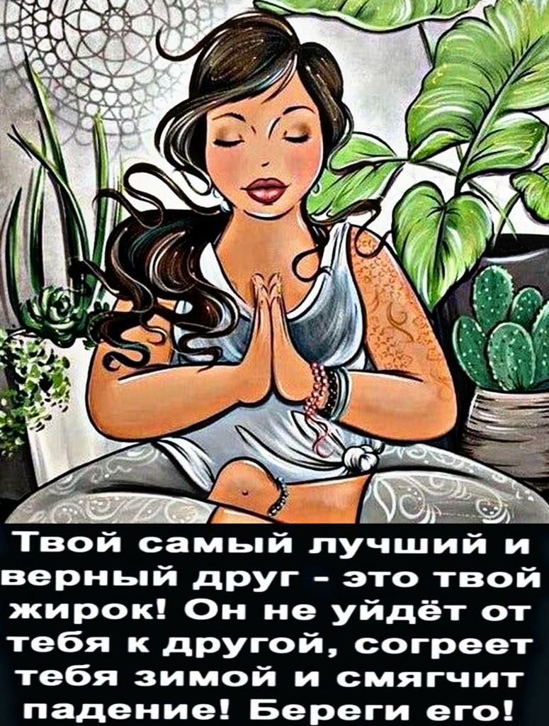 верный друг это твой жирок Он не уйдёт от тебя к друпэй согреет тебя зимой и смягчит падение Береги его