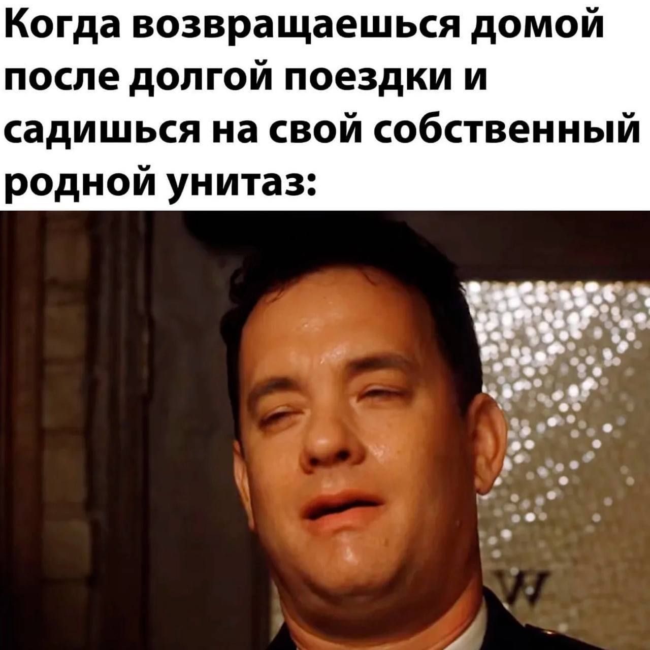 Когда возвращаешься домой после долгой поездки и садишься на свой собственный родной унитаз