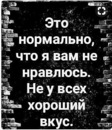 рр РНО о ОАН Г ыы Э ЭТО ГАР Ё Г нормально что я вам не нравлюсь 55 Не у всех_ хороший вкус Р э _