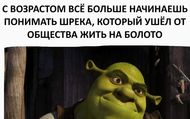 с возрдстом всЁ вольшв ндчиндвшь пониммь ШРЕКА который ушёл от овщвствд жить НА БОЛОТО