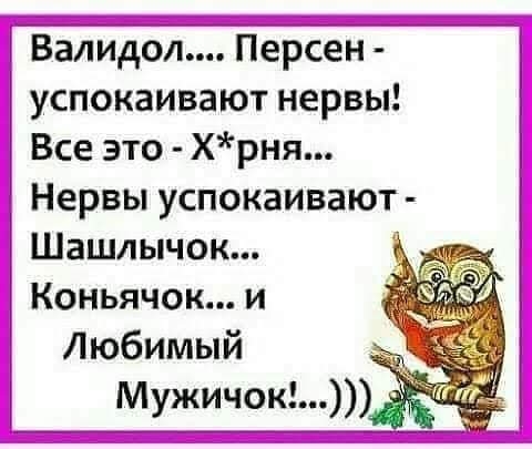 Валидол Персен успокаивают нервы Все это хрня Нервы успокаивают Шашлычок Коньячоки Любимый _ Мужичок _