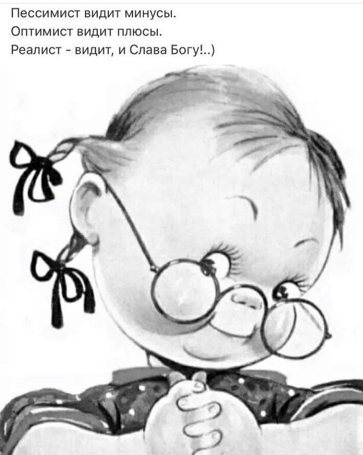 ПЕСЕИМИШ ВИдИТ МИНУСЫ Оптимист видит плюсы Реалист _ видит и Слава Богуш