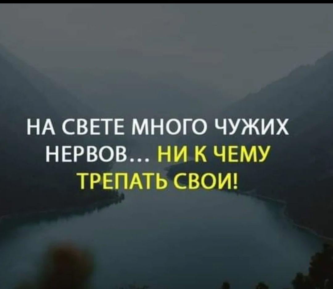 НА СВЕТЕ МНОГО ЧУЖИХ НЕРВОВ НИ К ЧЕМУ ТРЕПАТЬ СВОИ