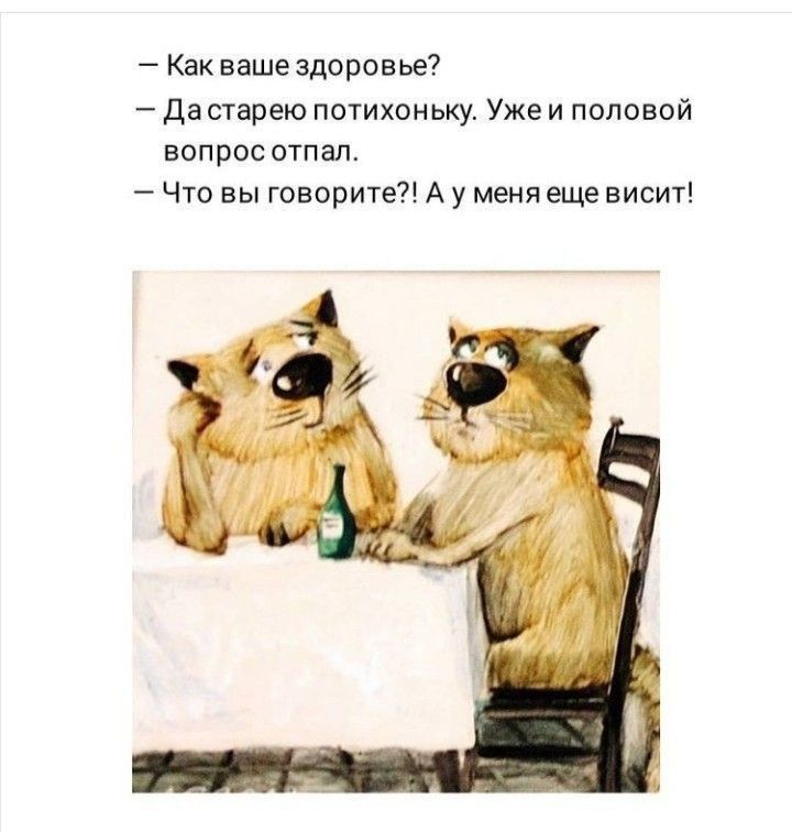 Как ваше здоровье да старею потихоньку Уже и половой вопрос отпал Что вы гпаприте А у меня еще аист