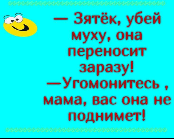 3ятёк убей муху она переносит заразу Угомонитесь мама вас она не поднимет