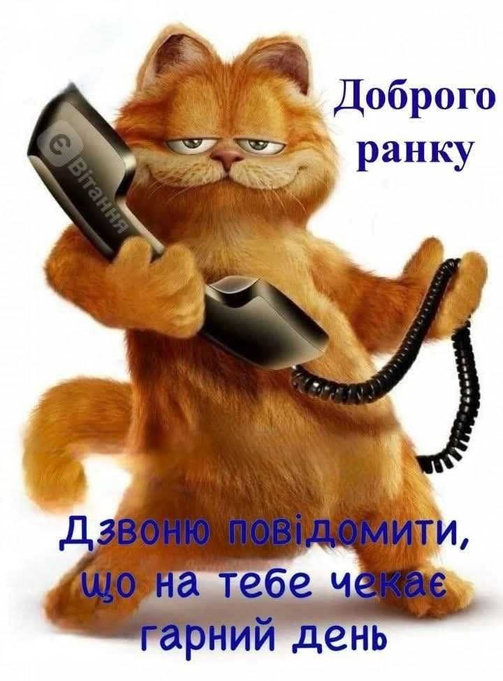 Доброго ранку
Дзвіню повідомити, що на тебе чекає гарний день