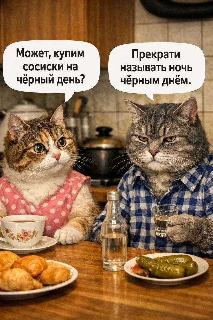 Может, купим сосиски на чёёрный день?
Прекрати называть ночь чёрным днём.