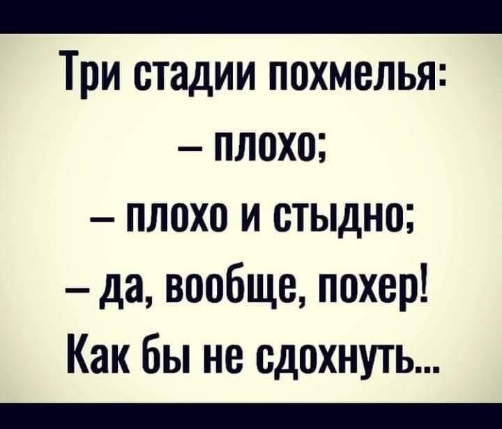 _ Три стадии ПОХМВЛЬЯ плохо плохо и стыдно да вообще похер Как бы не сдохнуть _