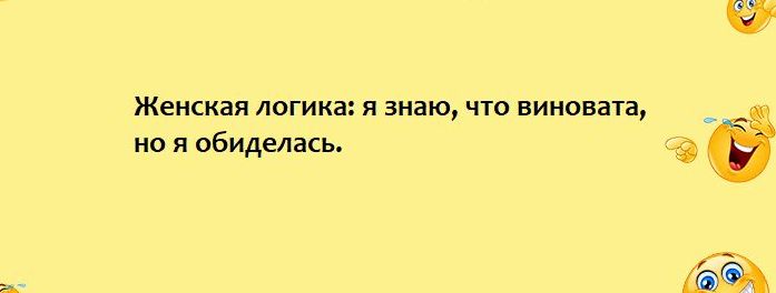 Женская логика я знаю что виновата но и обиделась д