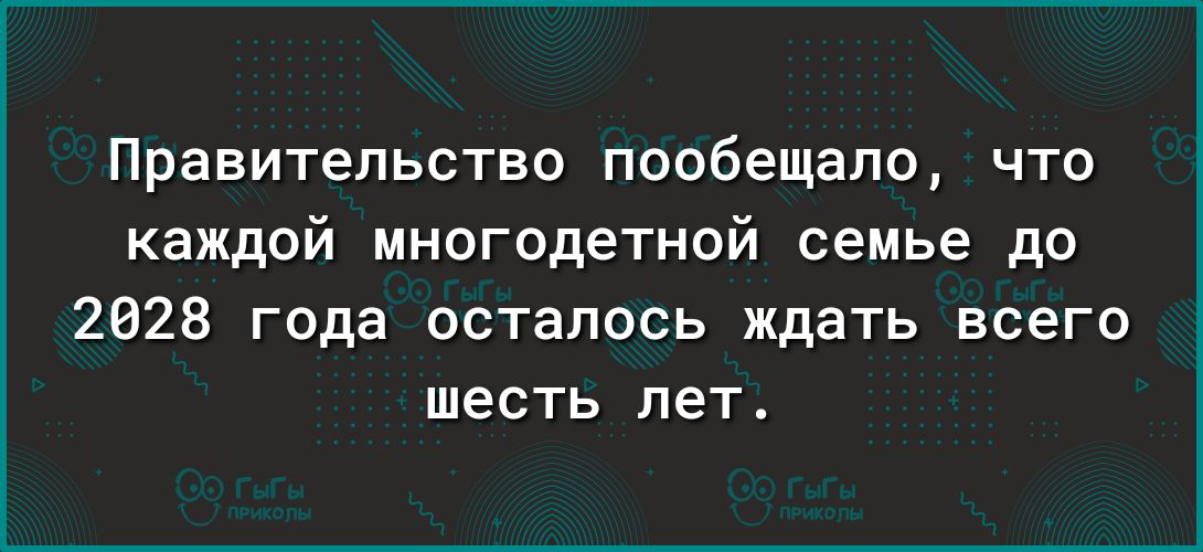 Правительство пообещало что каждой многодетной семье до 2628 года осталось ждать всего шесть лет