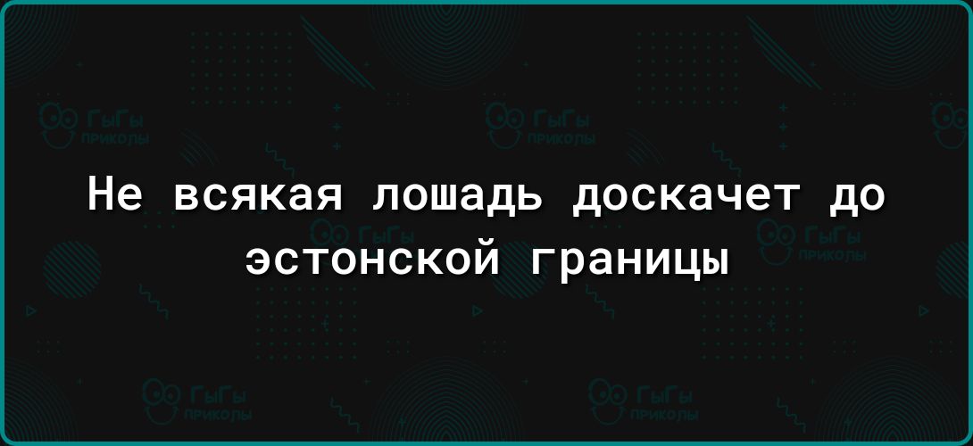 Не всякая лошадь доскачет до ЭСТОНСКОЙ границы