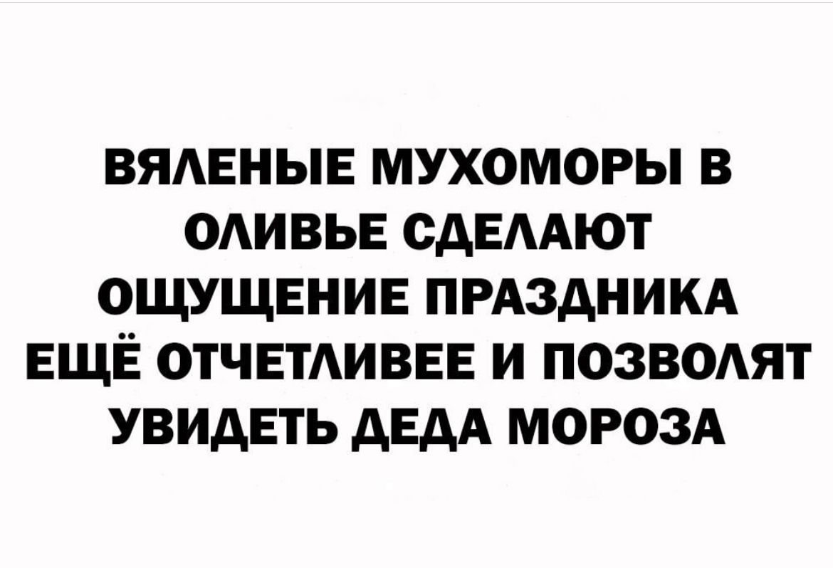 ВЯАЕНЫЕ МУХОМОРЫ В ОАИВЬЕ ОАЕААЮТ ОЩУЩЕНИЕ ПРАЗДНИКА ЕЩЁ ОТЧЕТАИВЕЕ И ПОЗВОАЯТ УВИДЕТЬ АЕАА МОРОЗА