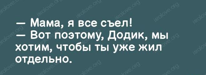 Мама я все съел Вот поэтому додик мы хотим чтобы ты уже жил отдельно