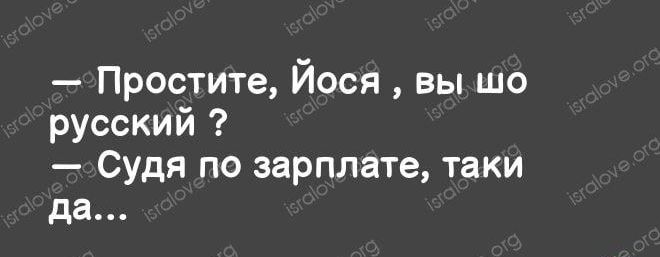 Простите Йося вы шо русский Судя по зарплате таки да