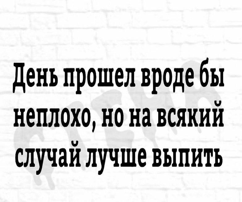 день прошел вроде бы неплохо но на всякий случай лучше выпить