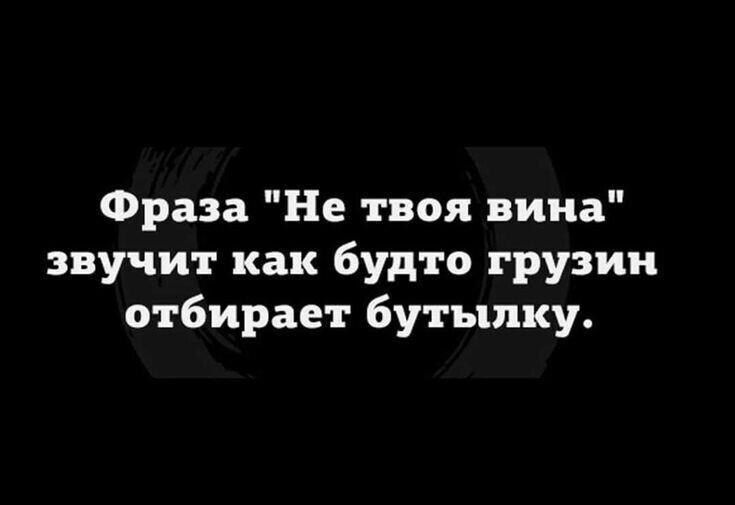 Фраза Не твоя вина звучит как будто грузин отбирает бутылку