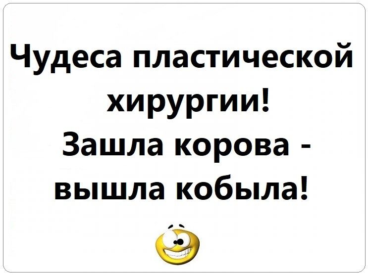 Чудеса пластической хирургии Зашла корова вышла кобыла