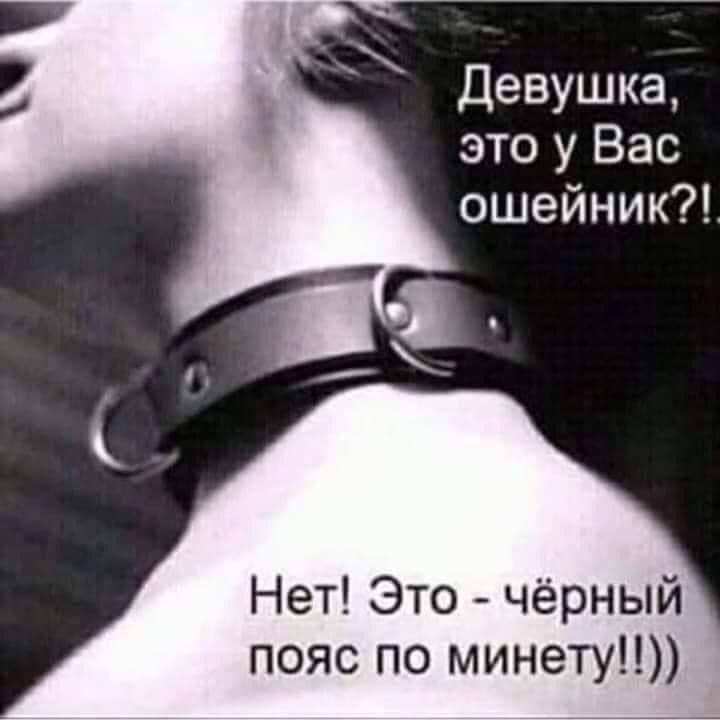 Девушка это у Вас ошейник Нет Это чёрный пояс по минету