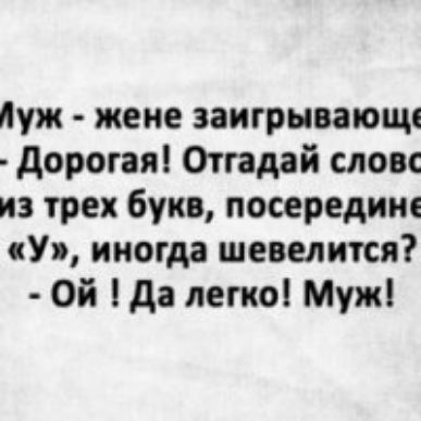 Луж жене заигрывающц дорогая Отгадай слов из трех букв посередине У иногда шевелится Ой да легко Муж