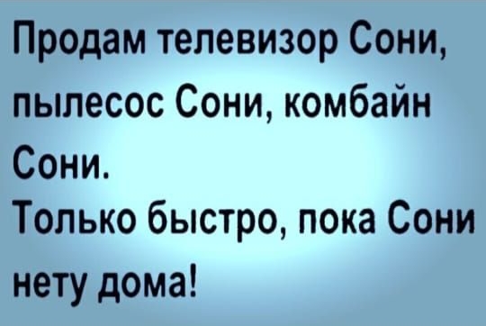 Продам телевизор Сони пылесос Сони комбайн Сони Только быстро пока Сони нету дома