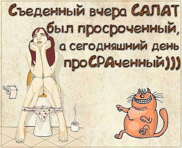 Съеденный вчера САЛАТ был тросроченный а сегодняшний день проСРдченный
