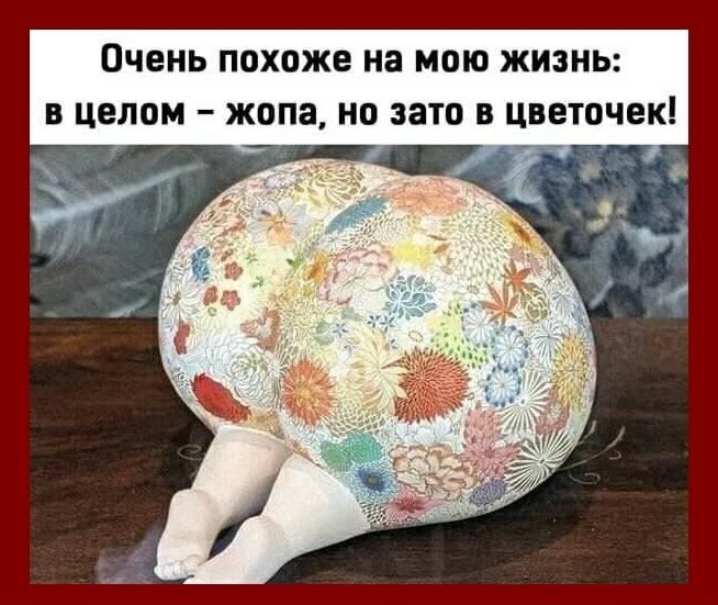 Очень похоже на мою жизнь в целом жопа но зато в цветочек