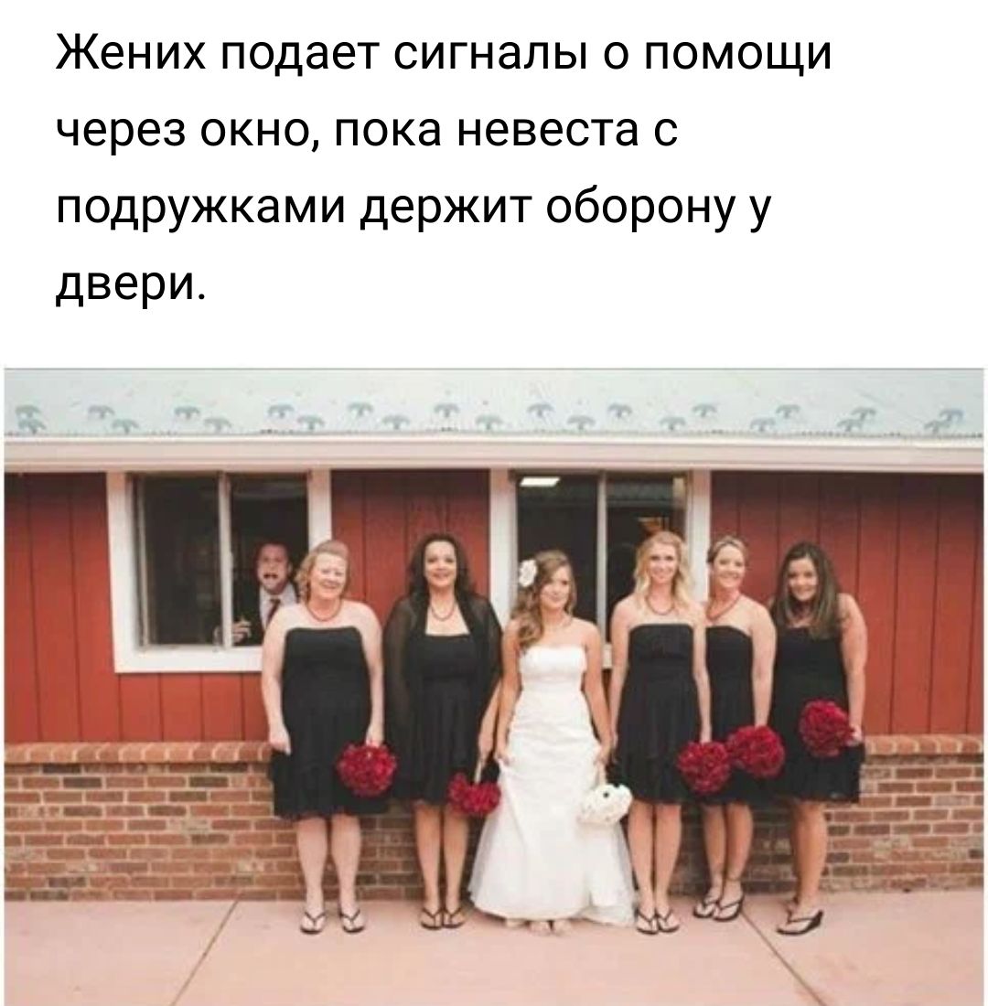 Жених подает СИГНЗПЫ О ПОМОЩИ через ОКНО пока невеста С подружками держит оборону у двери