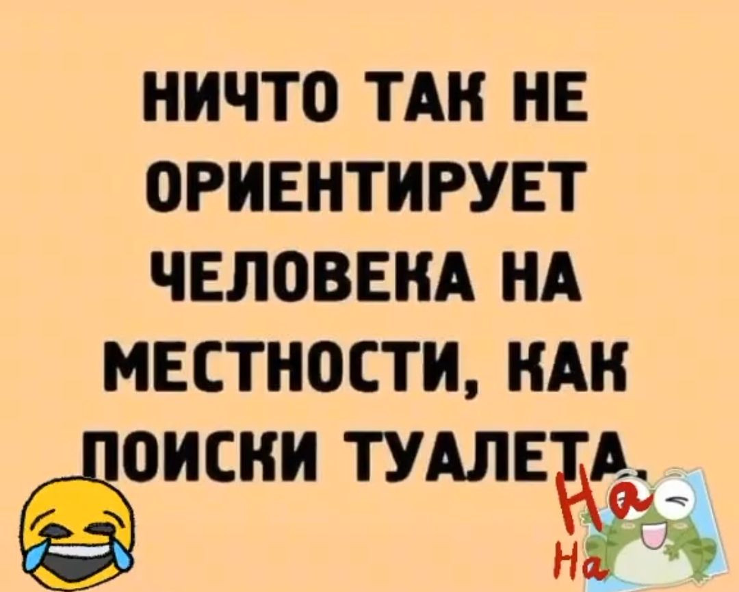 НИЧТО ТАН НЕ ОРИЕНТИРУЕТ ЧЕЛОВЕКА НА МЕСТНОСТИ НАН ёОИСНН ТУАЛЕ А 4