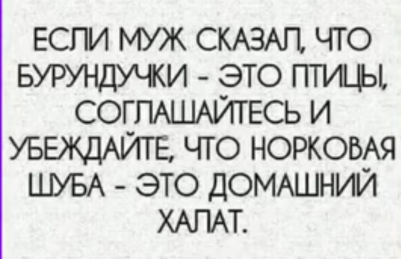 ЕСЛИ муж СКАЗАЛ что вурищики это ггмьы СОГПАШАРПЕСЬ и что НОРКОБАЯ это дОМАШНИЙ ХАПАТ