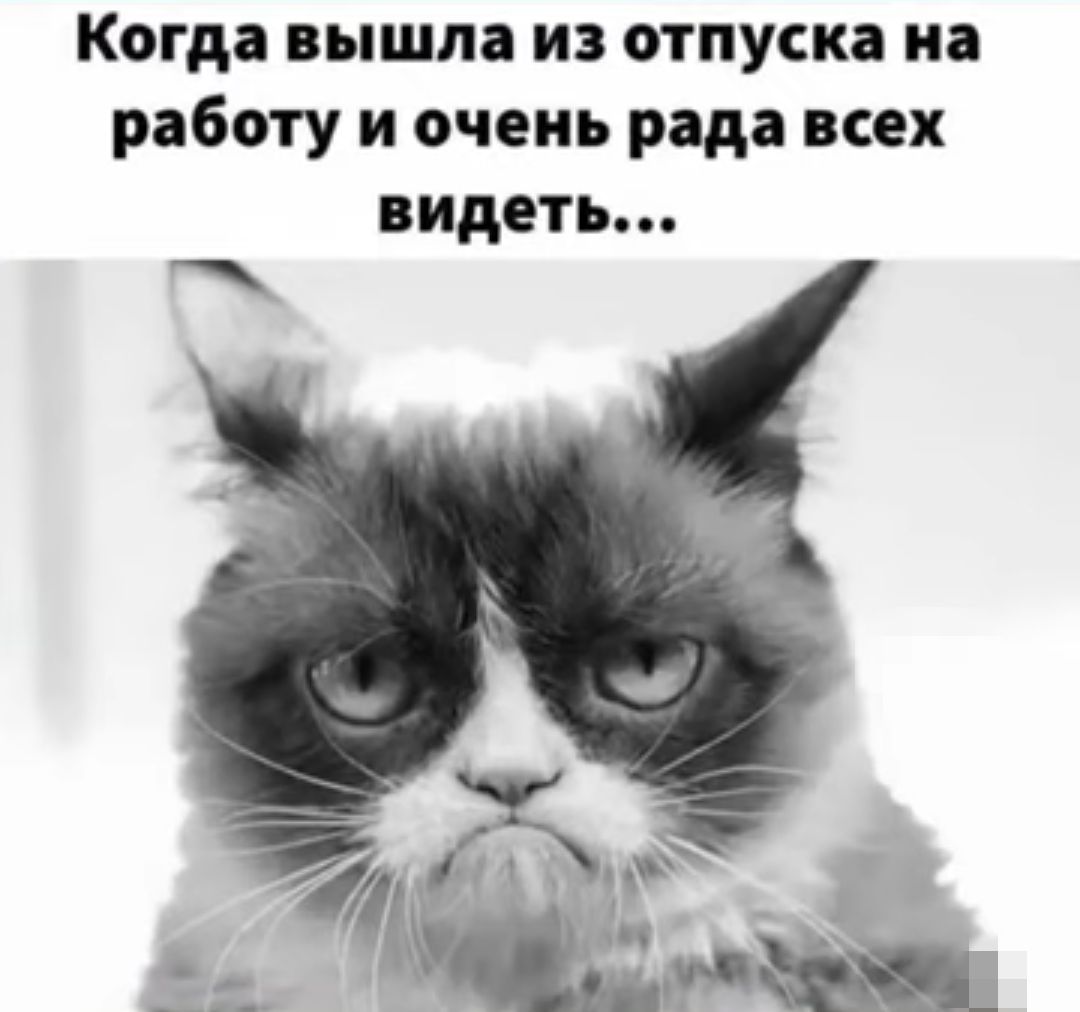 Когда вышла из отпуск на работу и очень рада всех видеть