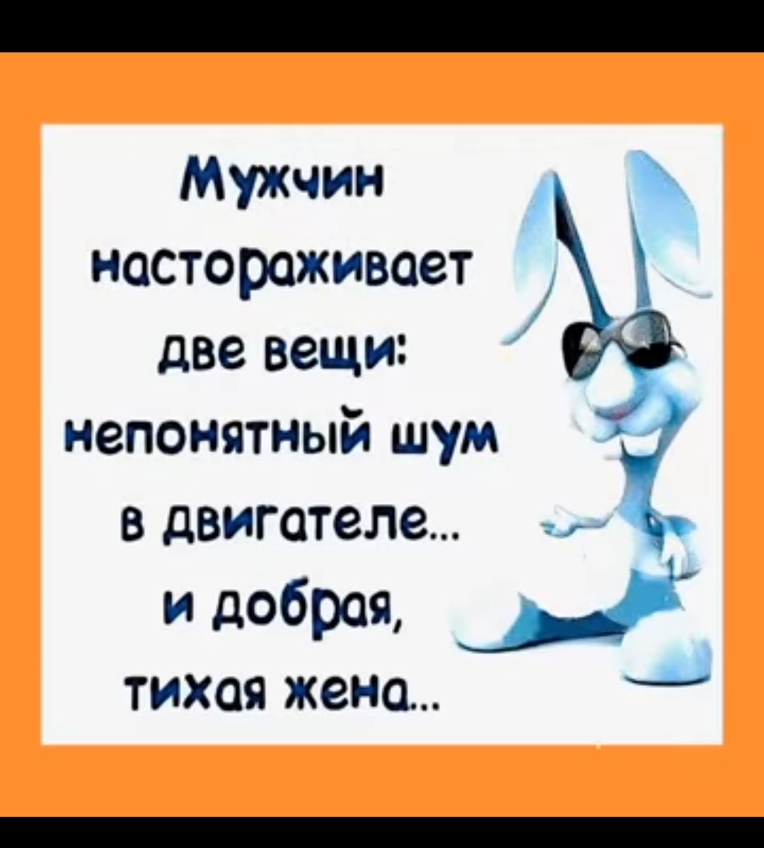 Мужчин настораживает две вещи непонятный шум в двигателе г и добрсщЬ тихая жена