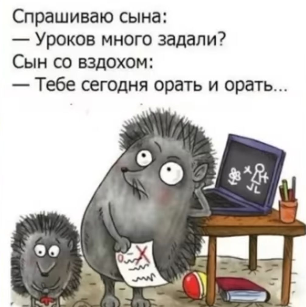 Спрашиваю сына Уроков много задали Сын со вздохом Тебе сегоцня орать и орать