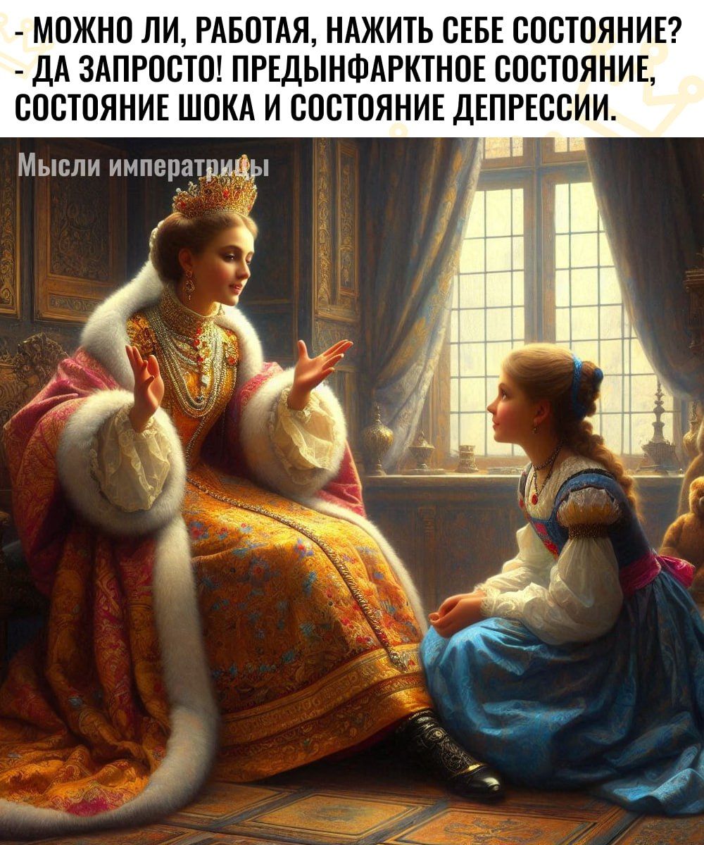 - МОЖНО ЛИ, РАБОТАЯ, НАЖИТЬ СЕБЕ СОСТОЯНИЕ?
- ДА ЗАПРОСТО! ПРЕДЫНФАРКТНОЕ СОСТОЯНИЕ, СОСТОЯНИЕ ШОКА И СОСТОЯНИЕ ДЕПРЕССИИ.