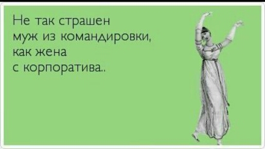 Не так страшен муж из командировки как жена с корпоратива