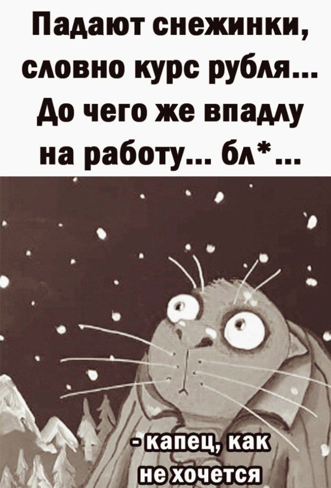 Падают снежинки словно курс рубля до чего же впадлу на работу бл