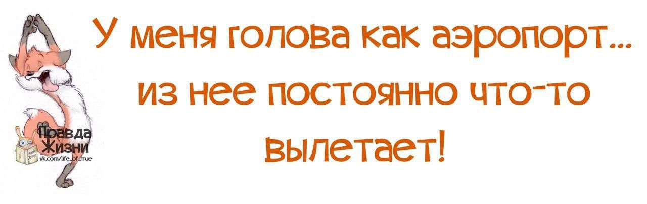 У меня голова как аэропорт из нее постоянно что то вылетает