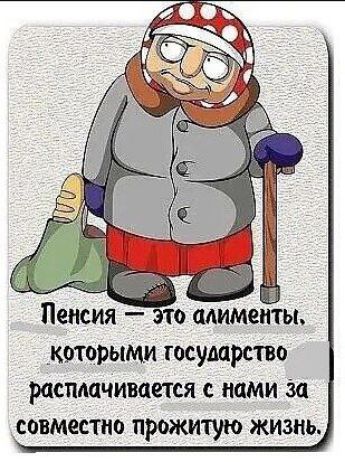 Пенсия это алимен которыми государство расплачивается с нами за совместно прожитую жизнь