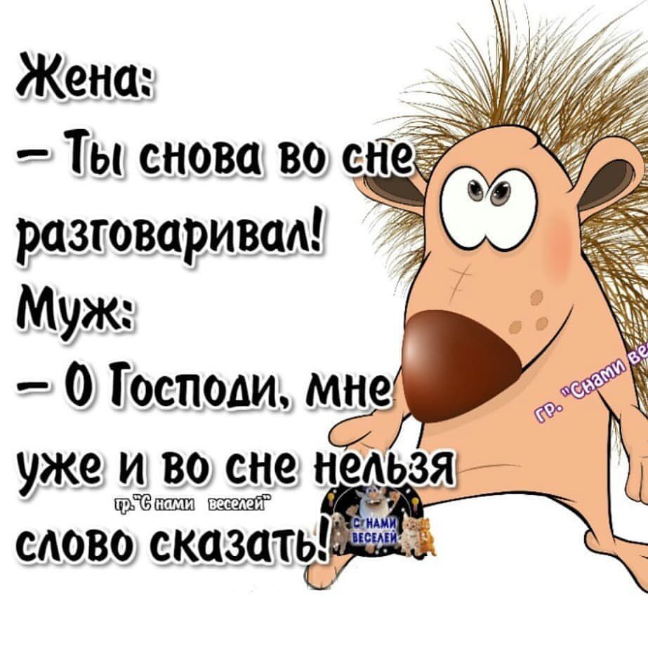 Жена __ Ты снова во разговаривад Муж О Господи мне уже и во сне недьзгц тиши слово сказатьс _