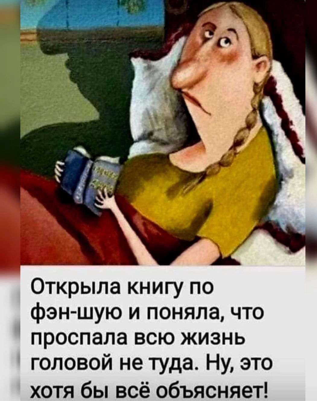 Открыла книгу по фэн шую и поняла что проспала всю жизнь головой не туда Ну это хотя бы всё объясняет