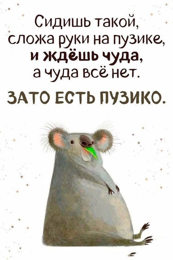 _ Сидишь такой сложа р__и на пузике и ждёшь чуда а чуда всё нет ЗАТО ЕСТЬ ПУЗИКО