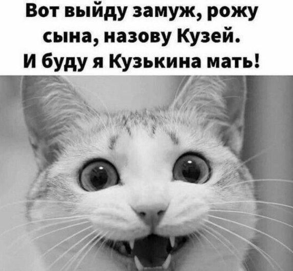 Вот выйду замуж рожу сына назову Кузей И буду я Кузькина мать