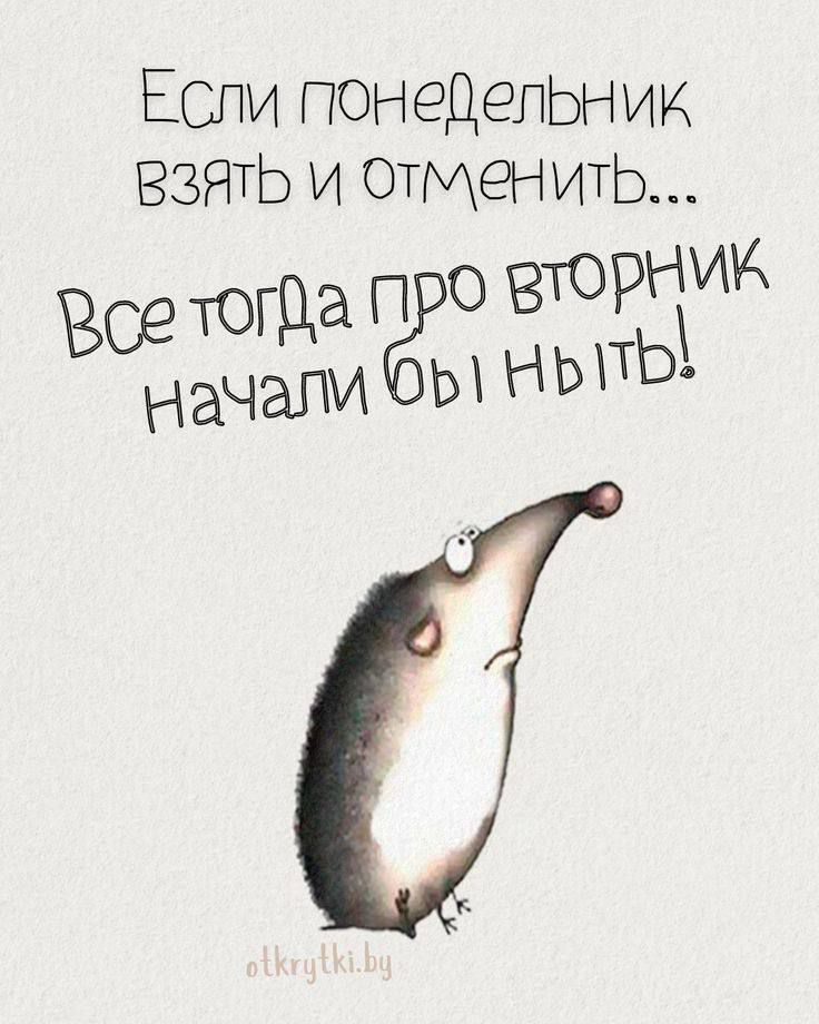 Если понедельник взять и отменить... Все тогда про вторник начали бы ныть!