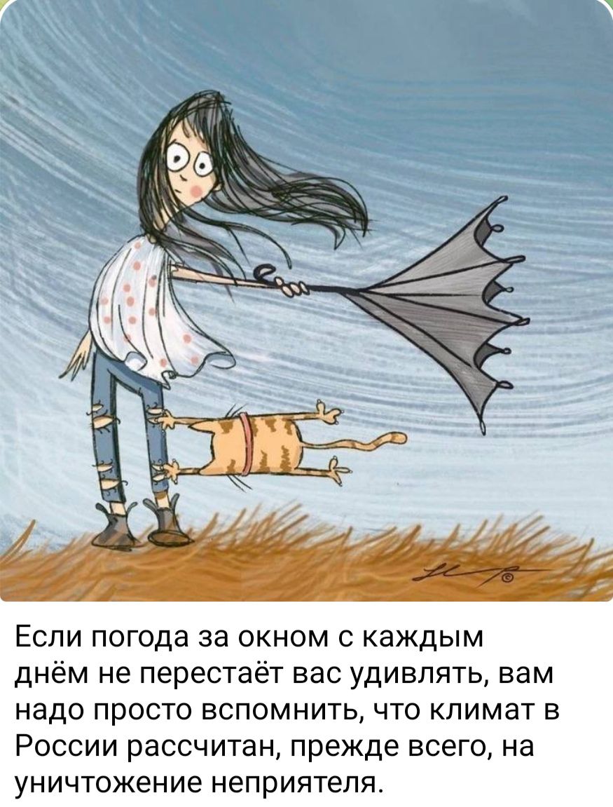 Если погода за окном с каждым днём не перестаёт вас удивлять, вам надо просто вспомнить, что климат в России рассчитан, прежде всего, на уничтожение неприятеля.