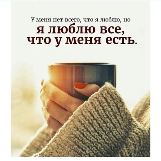 У меня нет всего, что я люблю, но я люблю все, что у меня есть.